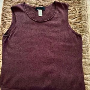 Jones New York chocolate brown lurex shell top